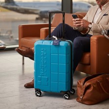Hoffmanns Cube Kabin Boy Abs Valiz - Petrol Mavi - 57X37X23 cm