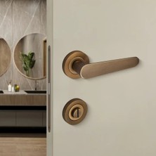 Elovias Sese Evin Modeli Rozetli Wc Kapı Kolu Antik Sarı Alüminyum (200-243R-02-94)