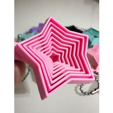 Brf Store Vialivaavm Yıldız Fidget Anahtarlık – Hareketli Stres Oyuncağı ve Çanta Aksesuarı-Pembe