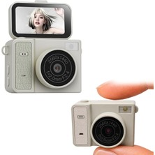 Str Store Mini Dijital Kamera 2k Video 1.47 Inç IPS Ekran 180° Flip Ekran Dahili Flaş Çoklu Filtre Desteği 60 Dakika Kullanım Süresi Kompakt Kamera | S162 (Krem)