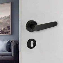 Elovias Sese Evin Modeli Yale Rozetli Dış Kapı Kolu Siyah (200-243R-03-02)