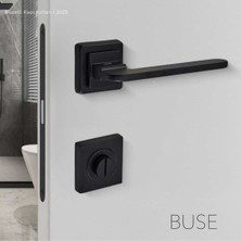 Elovias Sese Buse Modeli Rozetli Wc Kapı Kolu Siyah (200-215R-02-02)