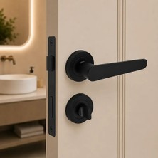 Elovias Sese Evin Modeli Rozetli Wc Kapı Kolu Siyah (200-243R-02-02)