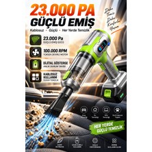 Matechno 23.000 Pa Güçlü Çekim Kablosuz El Süpürgesi ve Hava Üfleyici – 100.000 Rpm 120W Çift Bataryalı Type-C Şarjlı Araç Süpürgesi