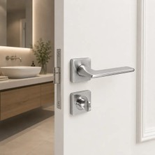 Elovias Sese Nida Modeli Kare Rozetli Wc Kapı Kolu Inox (200-224R-02-53)