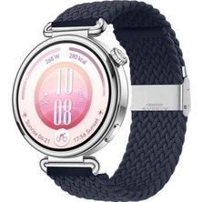 Sneezy Huawei Watch Gt7 41MM Ile Uyumlu Metal Klips Solo Fiberlink Kumaş Örgü Kordon