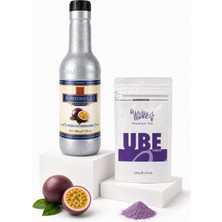 WildWest 2'li Barista Içecek Seti: Ube Çayı + Çarkıfelek Meyve Püresi 700 ml - Egzotik Soğuk Içecek, Frappe ve Bubble Tea Hazırlama Paketi