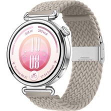 Sneezy Huawei Watch Gt7 41MM Ile Uyumlu Metal Klips Solo Fiberlink Kumaş Örgü Kordon