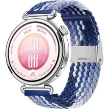 Sneezy Huawei Watch Gt7 41MM Ile Uyumlu Metal Klips Solo Fiberlink Kumaş Örgü Kordon