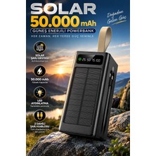 Matechno Solar 50.000 Mah Güneş Enerjili LED Işıklı Powerbank Şarj Aleti 4xusb Çıkış Çoklu Şarj Çıkışı Kablo