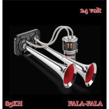 Gözpar Oto Seger 24VOLT Fala-Fala Kompresörlü Korna 85KH Krom Boru