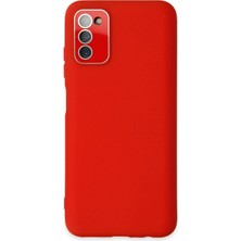 Metemix Newface  Galaxy A03S Kılıf Lansman Glass Kapak - Kırmızı