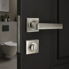 Elovias Sese Jale Modeli Rozetli Wc Kapı Kolu Inox Renk (200-213R-02-53)
