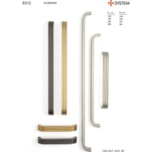 Elovias System Mobilya Kulbu Fırçalı Füme Renk 480MM Kulp (SY8312 0480 Elx1)