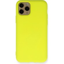 Metemix Newface Iphone 11 Pro Kılıf Nano Içi Kadife Silikon - Sarı