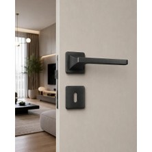 Elovias Sese Ilgın Modeli Kare Rozetli Oda Kapı Kolu Antrasit Renk (200-231R-01-54)