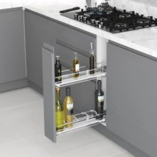 Elovias Starax 15 cm Yandan Teleskopik Raylı Şişelik Krom Renk (S-2219-C)