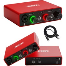 Tr GLX-700RD USB Stüdyo Ses Kartı, 2 Giriş 2 Çıkış, 24BIT/192KHZ
