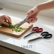 Tr Ivory Paslanmaz Çelik Çok Amaçlı Mutfak Makası (Kırmız, IVO-9939)