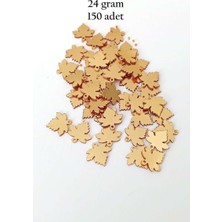 Bin1çeşit Oya Abiye Bileklik Kolye Pleksi Metalik Plastik Pul Altın Renk 24 Gram 150 Adet - BNC551