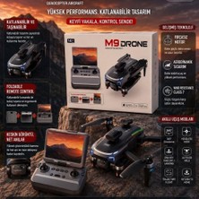 Tr M9 Kameralı Katlanabilir Drone, Ekranlı Kumanda, Wi-Fi Görüntü Aktarımı ve Taşınabilir Q