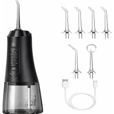 Tr Şarjlı Ağız Duşu, 320 ml Su Hazneli, 4 Modlu Oral Irrigator, 5 Başlıklı, Type-C Şarjlı,