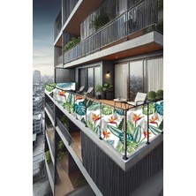 Tr Nelazım 70CM x 4m Balkon Bahçe Çit Brandası Su Itici, Uv Koruyucu, Dekoratif Örtü, Oxfordb