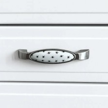 Elovias Tomurcuk Porselen Mobilya Kulbu Inox/Beyaz Renk 128mm Kulp (198-29-128-53)