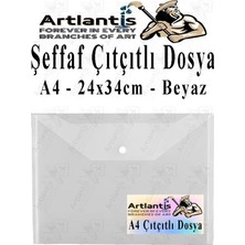 Tr A4 Çıtçıtlı Dosya Şeffaf Renkli Zarf Dosya 1 Adet Çıt Çıtlı Dosya Su Geçirmez 100 Yap
