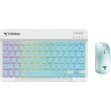 Tr Torima Tmk-09 Mavi Şarj Edilebilir Rgb Işıklı Kablosuz Klavye Mouse Seti