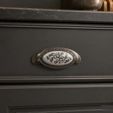 Elovias Tomurcuk Porselen Mobilya Kulbu Inox/Beyaz Renk 64mm Kulp (198-03-64-53)