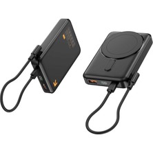 Shaza 10.000 Mah 22.5W Dijital Göstergeli Magsafe Powerbank Siyah