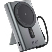 Shaza 10.000 Mah 22.5W LED Göstergeli Magsafe Powerbank -Siyah