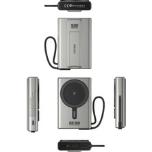 Shaza 10.000 Mah 22.5W LED Göstergeli Magsafe Powerbank -Beyaz