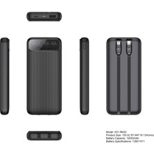 Factor-M 10.000 Mah 22.5W Kendinden Kablolu Powerbank- Siyah