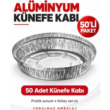 Yorulmaz Ambalaj Alüminyum Künefe Kabı 50 Adet – Yuvarlak Kullan At Tatlı ve Sunum Tepsisi
