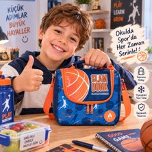 Adel Junior Slam Dunk Basketbol Desenli Termoslu Beslenme Çantası