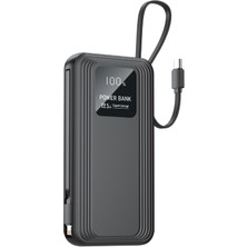 Factor-M 10.000 Mah 22.5W Kendinden Kablolu Powerbank- Siyah
