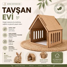 Tr Ahşap Tavşan Evi ve Yuvası – Ham Mdf Geçme Sistemli Küçük Evcil Hayvan Kulübesi, Doğal