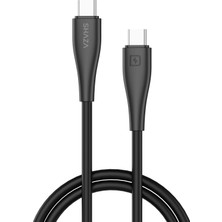 Shaza Silikon Type-C To Type-C 5A 60W  Hızlı Şarj / Veri Kablosu -Siyah