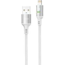 Shaza Örgülü Usb-A To Lightning 12W Hızlı Şarj ve Data Kablosu Beyaz