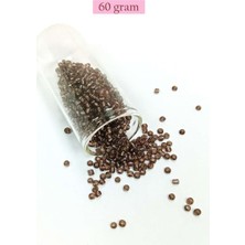 Bin1çeşit Dökme Cam Kum Boncuk (8/0) 3 mm - 60 Gram - Şefaff Alacalı Kahve - BNC213
