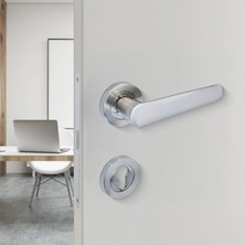 Elovias Sese Ada Modeli Yale Rozetli Kapı Kolu Inox Renk (200-204R-03-53)