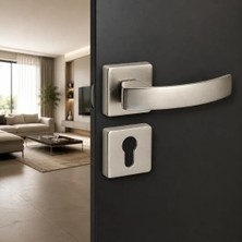 Elovias Sese Arya Modeli Yale Rozetli Dış Kapı Kolu Inox Renk (200-202R-03-53)