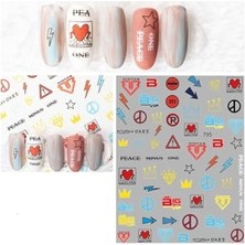 Ertürk Store Nail Art Tırnak Süsleme Sticker, Tırnak Dövmesi, Tırnak Tattoo, Mavi