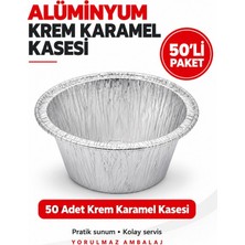 Yorulmaz Ambalaj Alüminyum Krem Karamel Kasesi 50 Adet – Yuvarlak Kullan At Tatlı Kabı