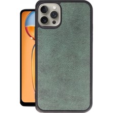 Marsilyan™- Apple Iphone 15 Pro Kılıf Aras Deri Kapak - Koyu Yeşil