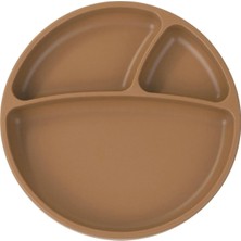 Oioi Porsiyon Vakum Tabanlı Silikon Tabak Woody Brown