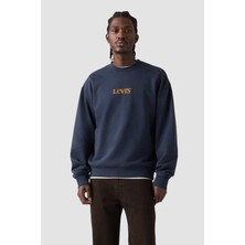 Levi's Erkek Lacivert Bisiklet Yaka Logolu Sweatshirt 00AUU-0001