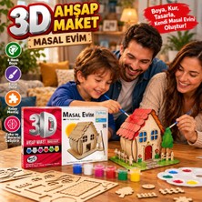 Kumtoys KM5252 3D Market Ahşap Maket Masal Evim Boyama Seti